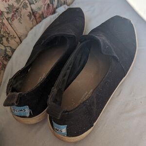 VEGAN TOMS,SLIP ON SHOES, SZ 9, BLACK